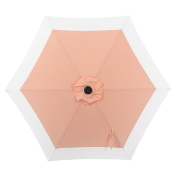 Spencer 9 ft. Classic Coastal 2-Tone Solar LED Market Patio Umbrella - JONATHAN Y